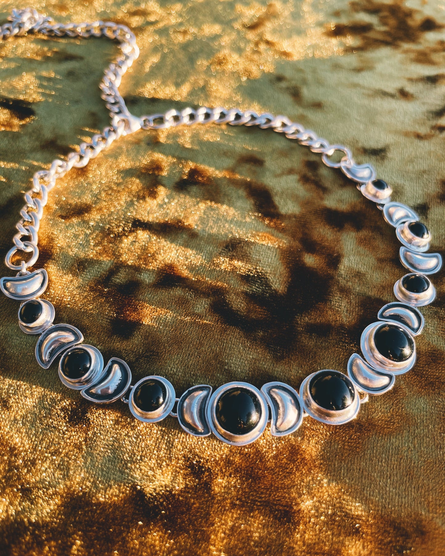 Black Moon Lilith Sterling Silver Choker Necklace