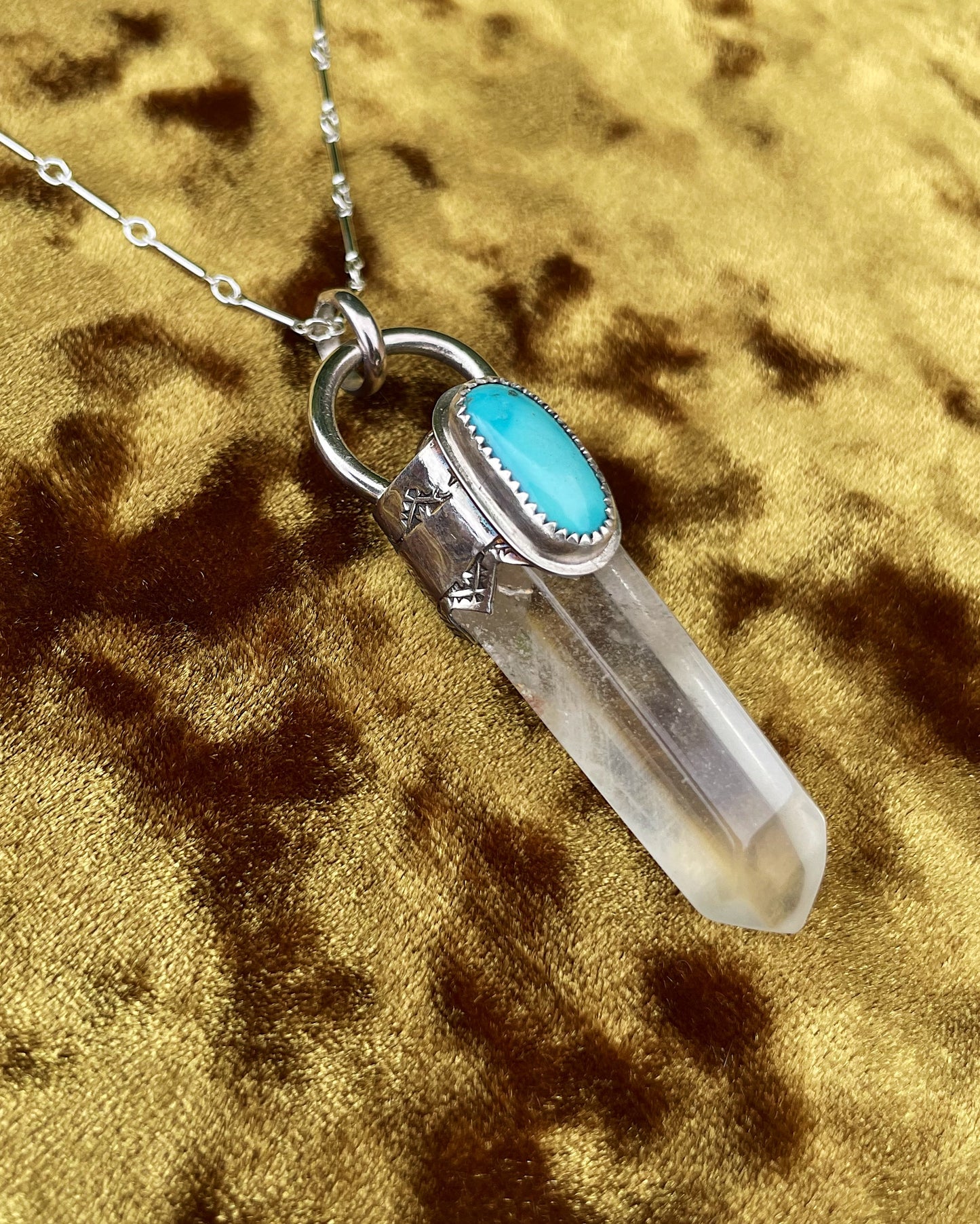 Quartz Crystal & Kingman Turquoise Talisman