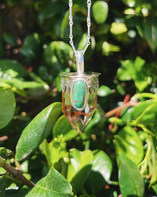 Amphibole & Sonoran Turquoise Talisman