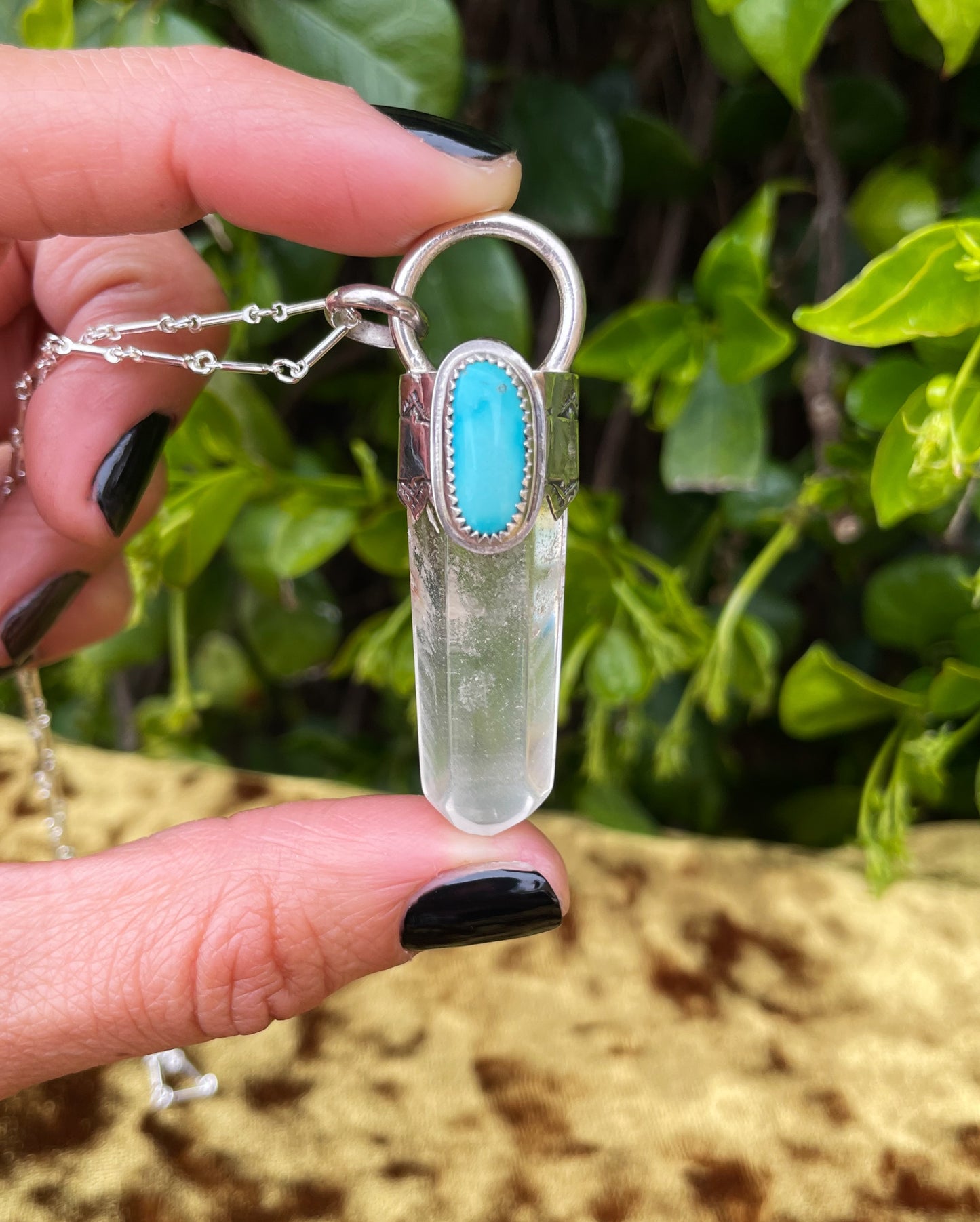 Quartz Crystal & Kingman Turquoise Talisman