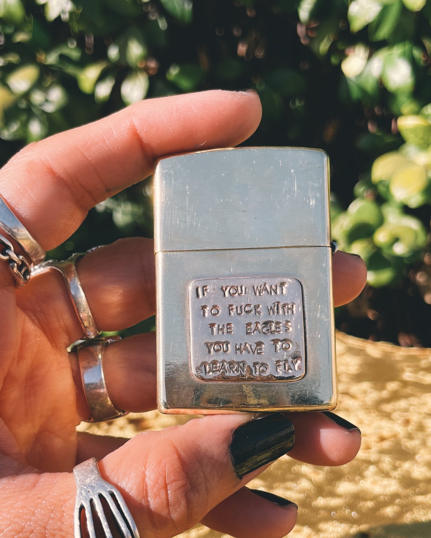 Brass & Turquoise Zippo Lighter