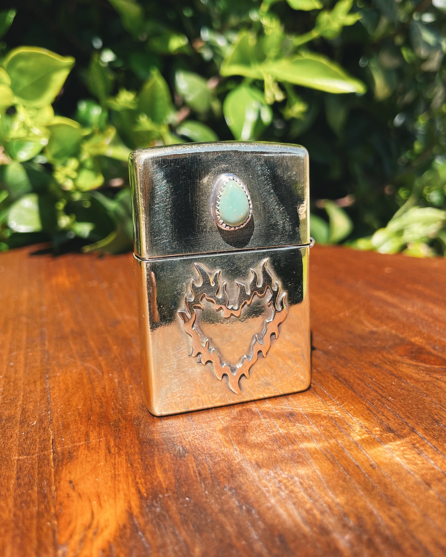 Set your Heart ablaze Brass & Turquoise Zippo Lighter