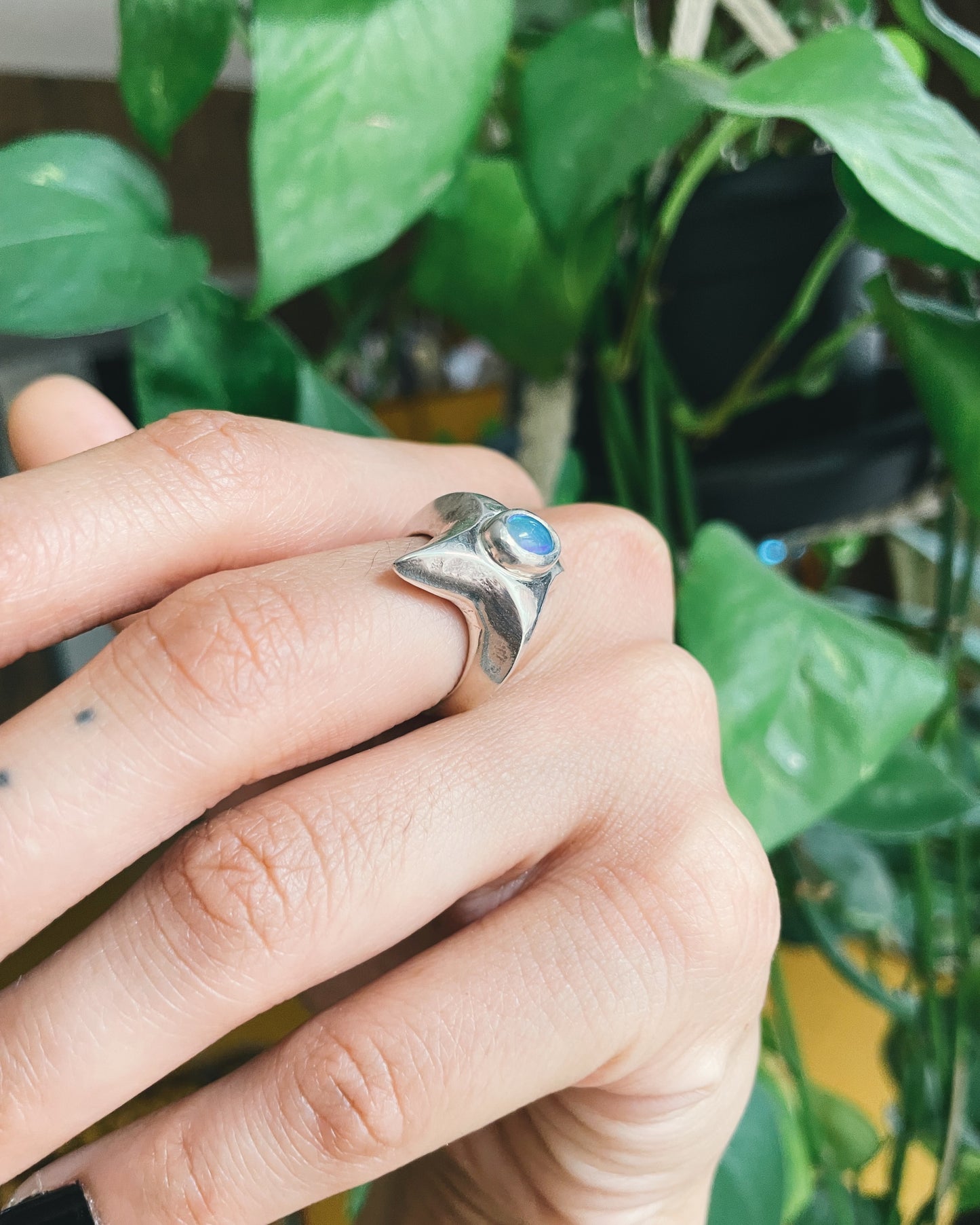 Stardust Opal Ring sz 7