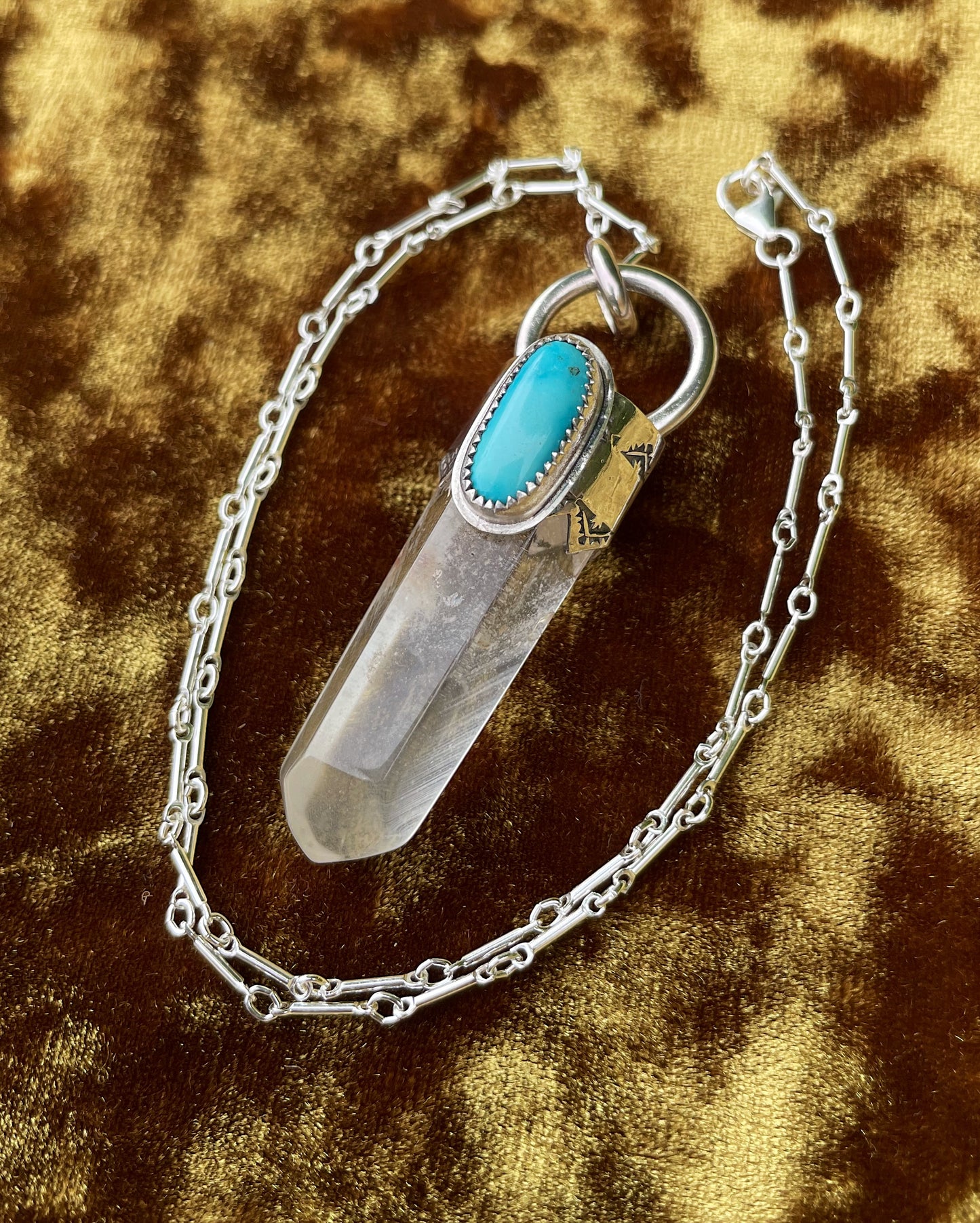 Quartz Crystal & Kingman Turquoise Talisman