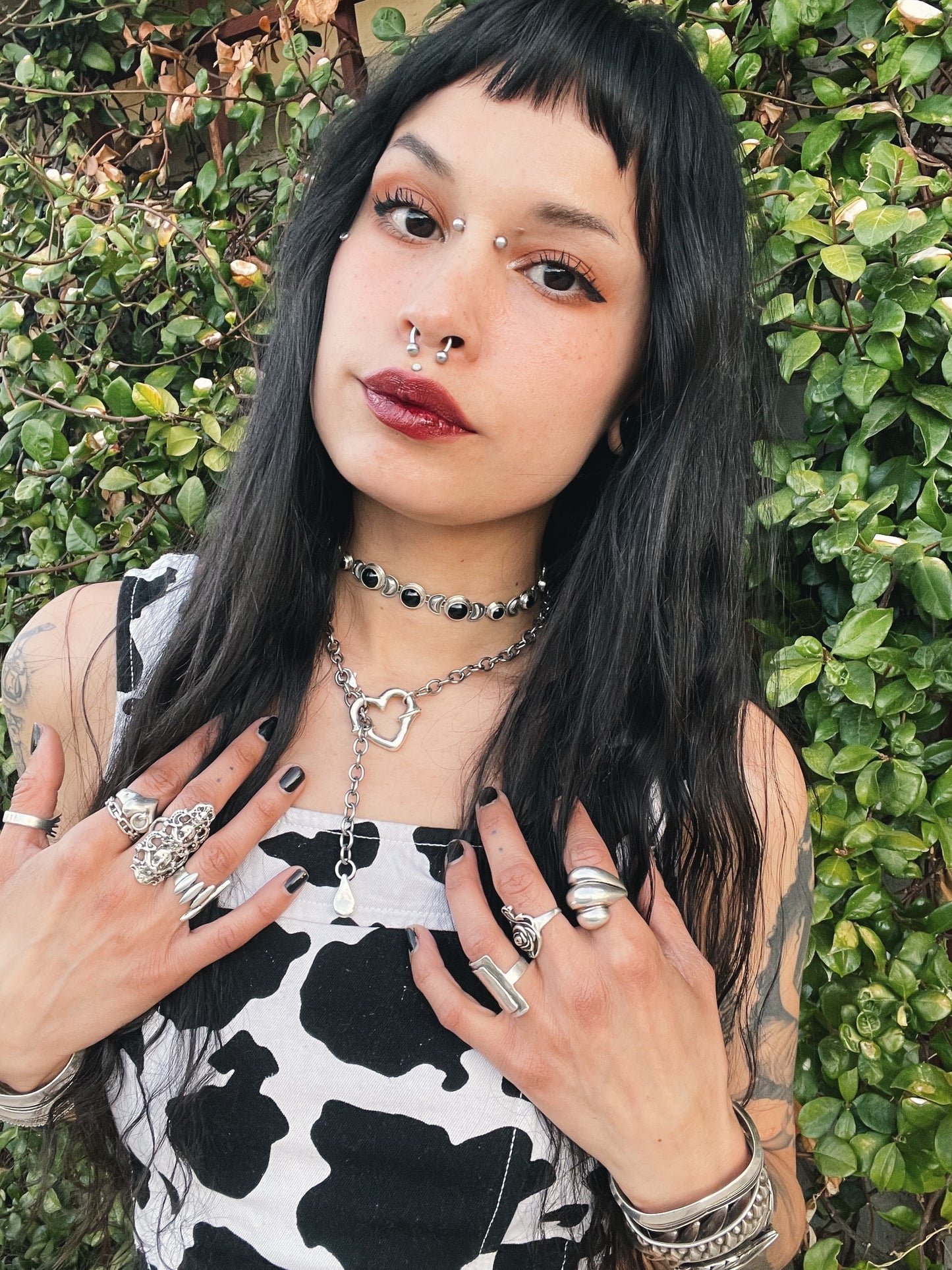 Black Moon Lilith Sterling Silver Choker Necklace