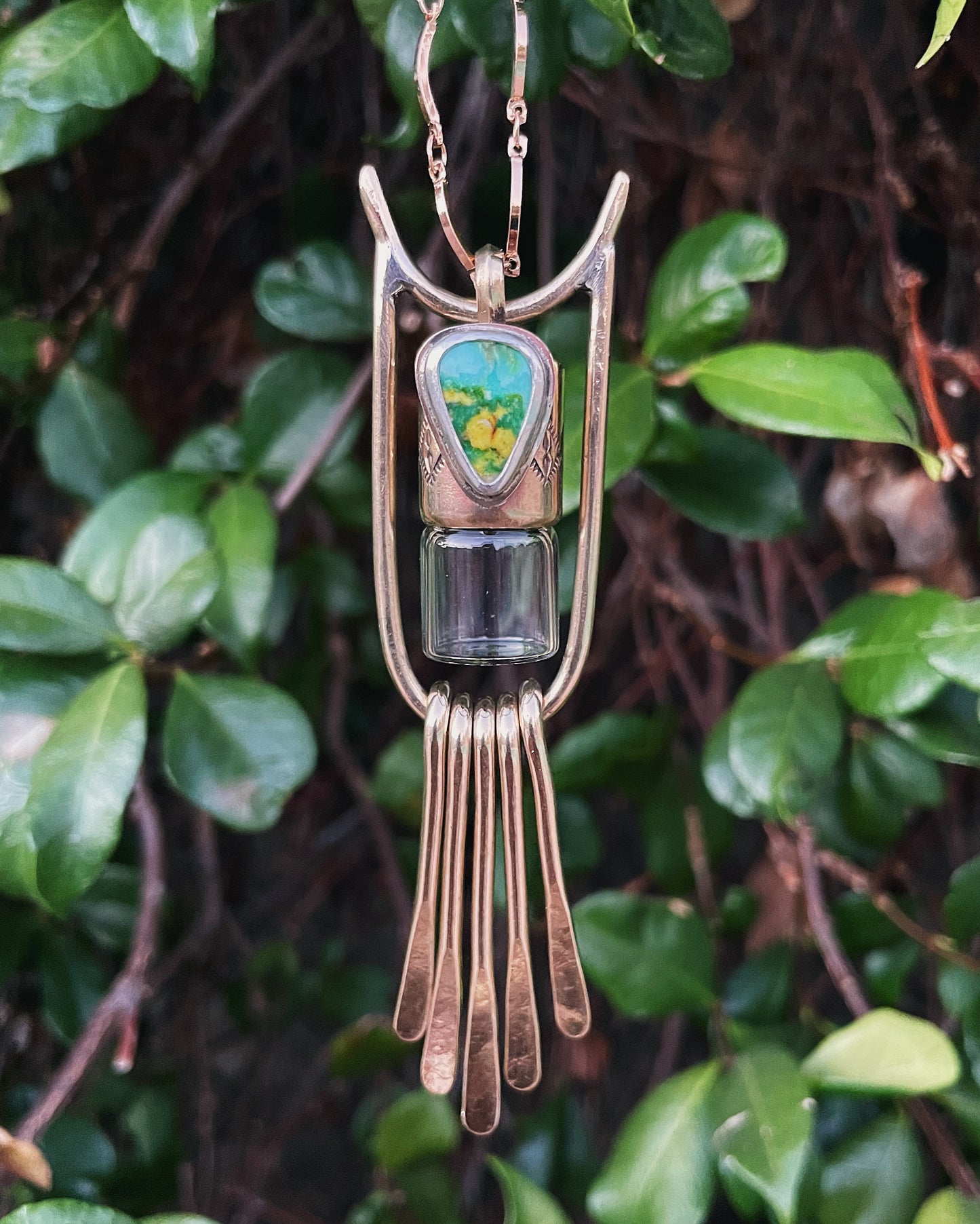 Brass & Turquoise Bull Fringe