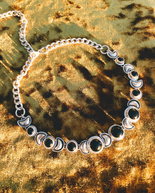 Black Moon Lilith Sterling Silver Choker Necklace