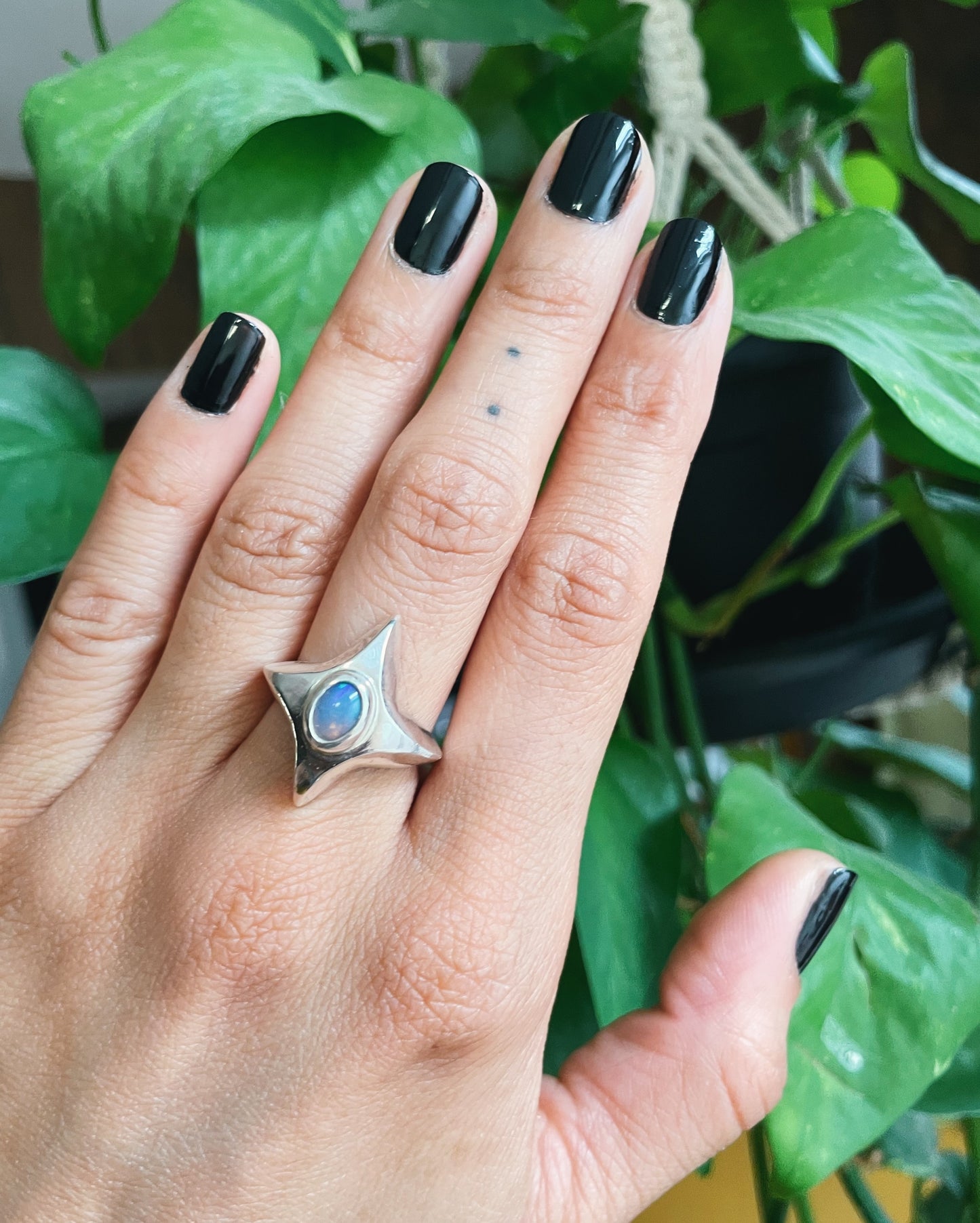 Stardust Opal Ring sz 7