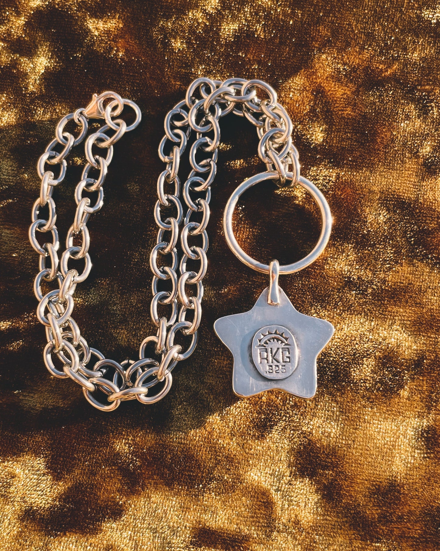 Sterling Silver Star shadowbox choker