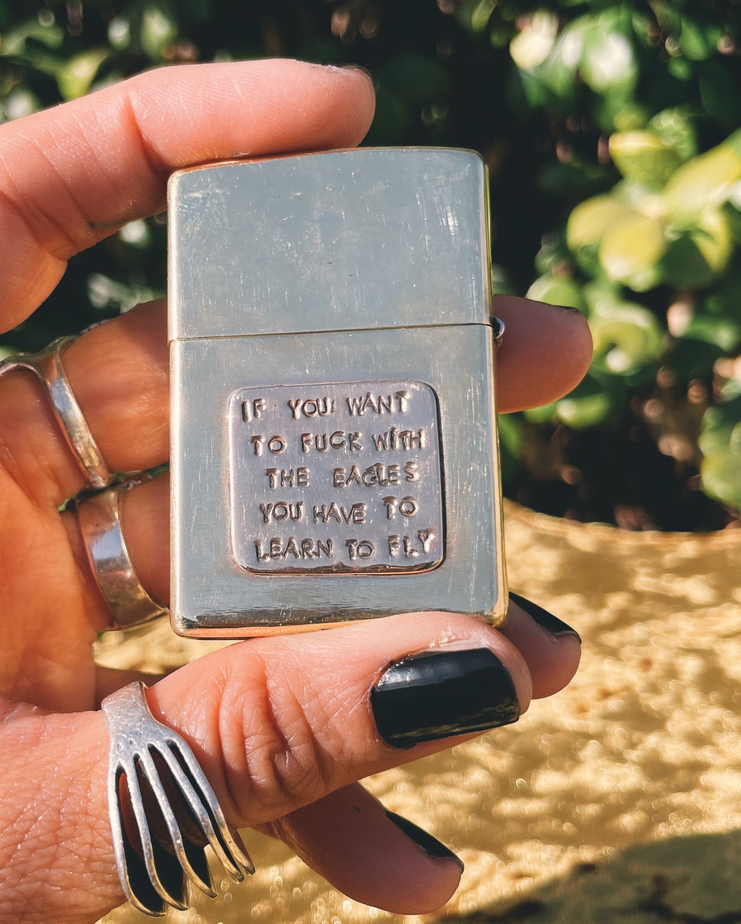 Brass & Turquoise Zippo Lighter