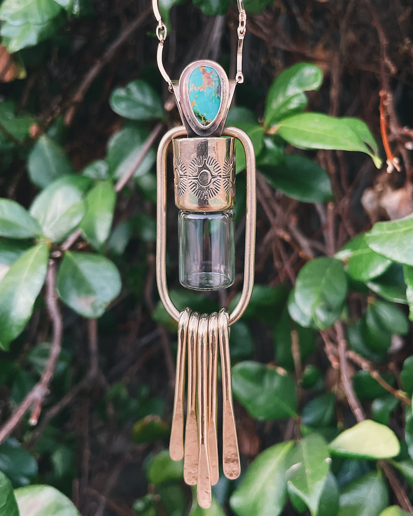 Brass & Turquoise Taurus Fringe