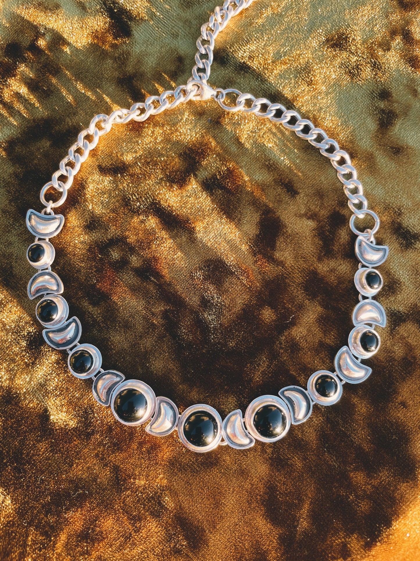 Black Moon Lilith Sterling Silver Choker Necklace
