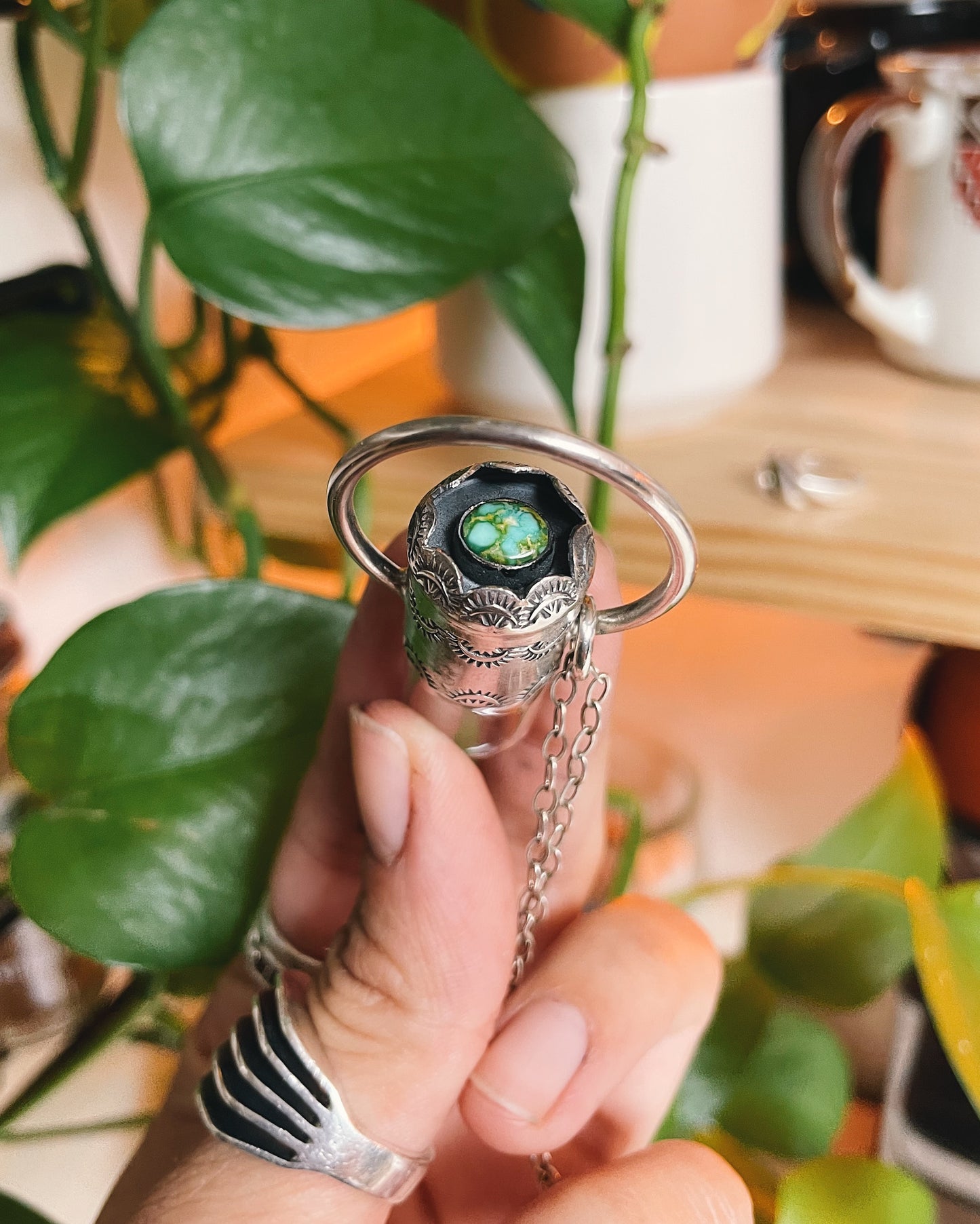 Sterling Silver Shadowbox w/ Sonoran Turquoise