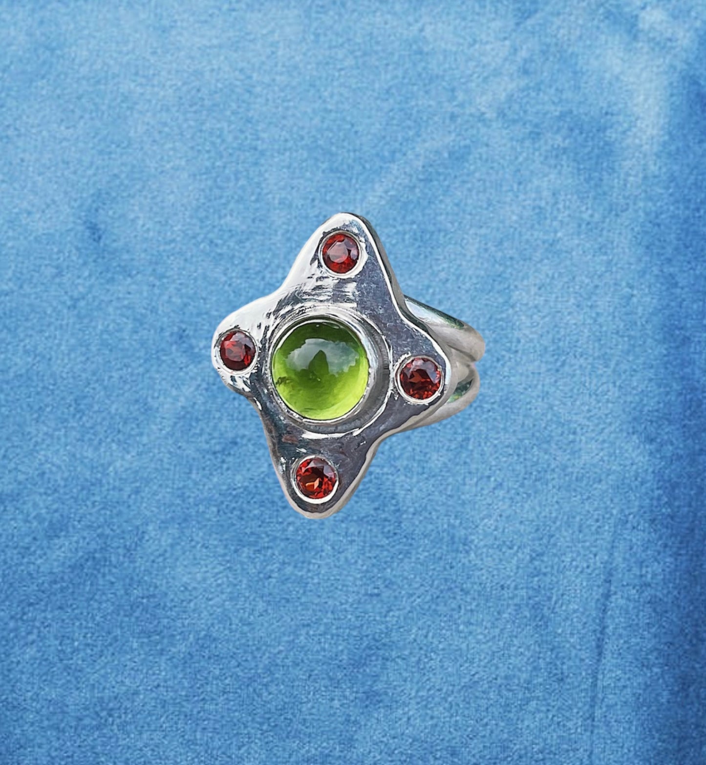 Peridot & Garnet Ring