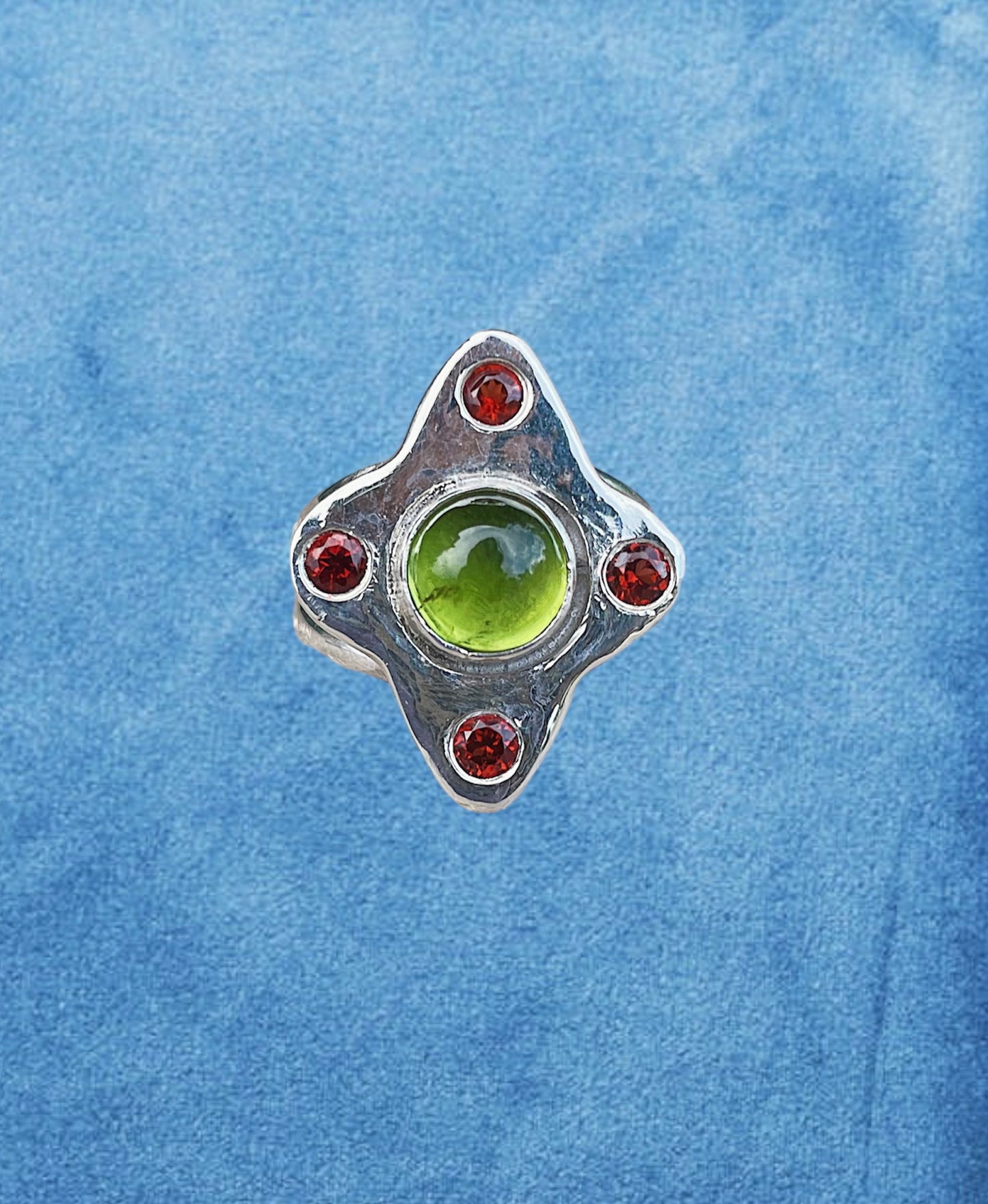 Peridot & Garnet Ring