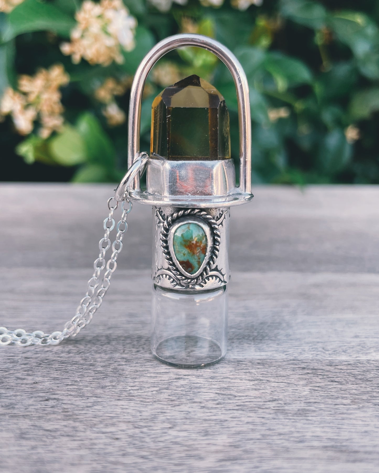 Citrine and Kingman Turquoise Sterling silver Rollerball
