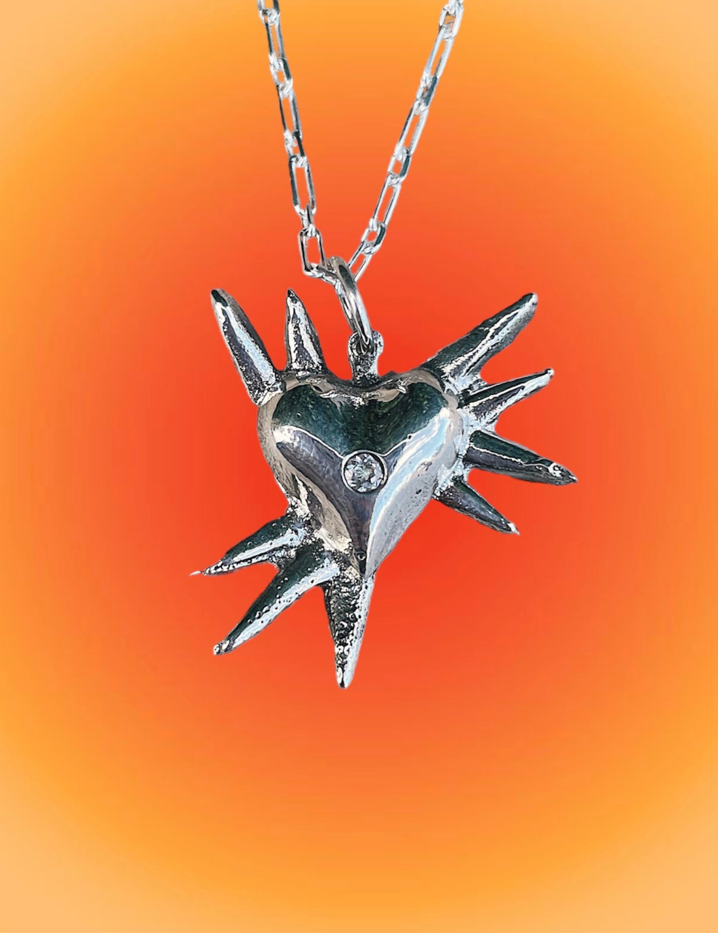 Heartburst White Topaz necklace