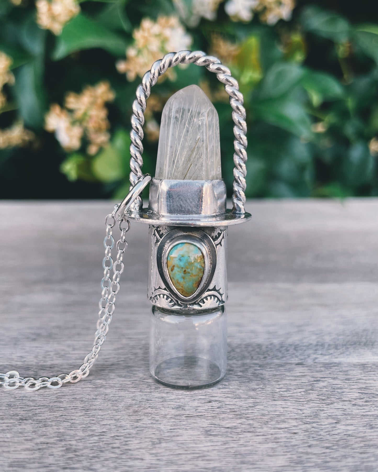 Gold Rutilated Quartz & Kingman Turquoise