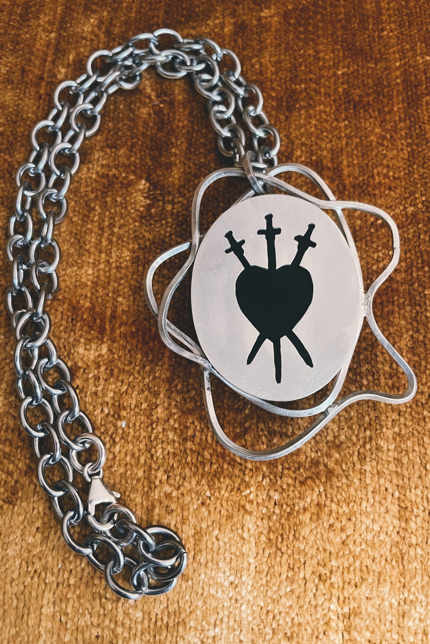 Onyx 3 of Swords Necklace