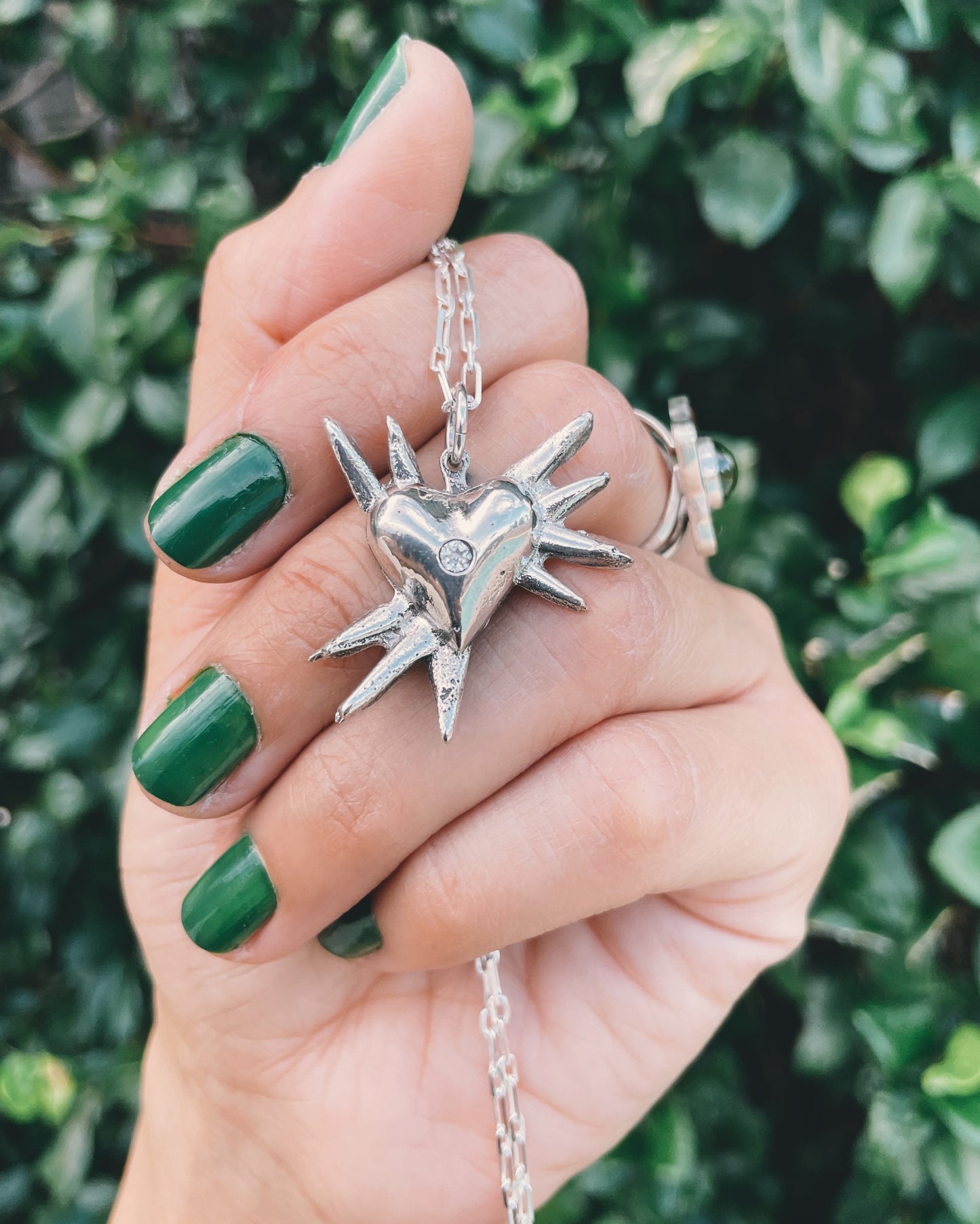 Heartburst White Topaz necklace