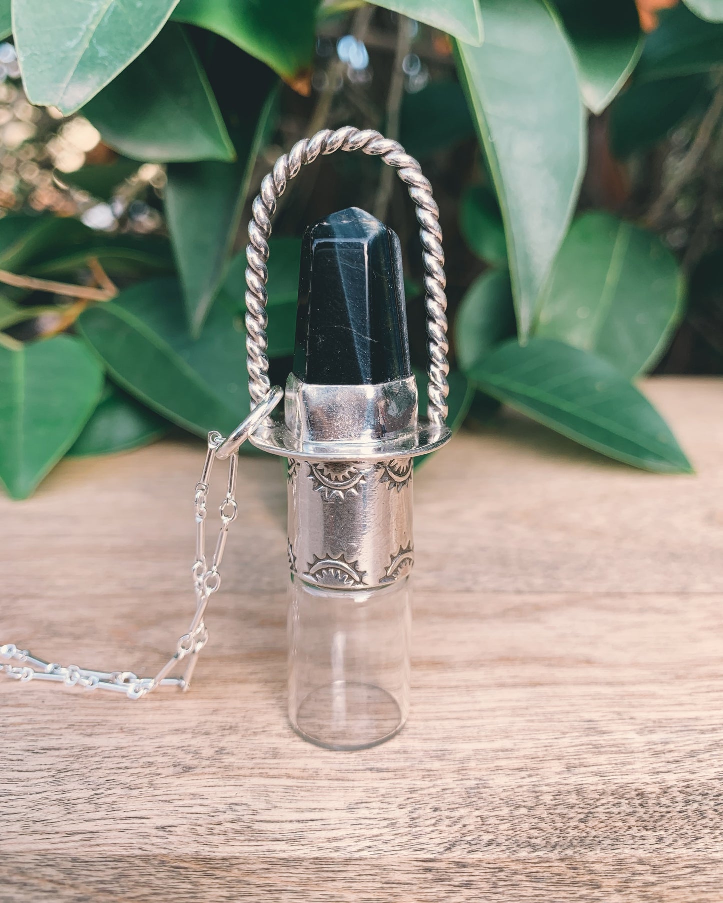 Sterling Silver Classic - Falcon's Eye Rollerball Necklace