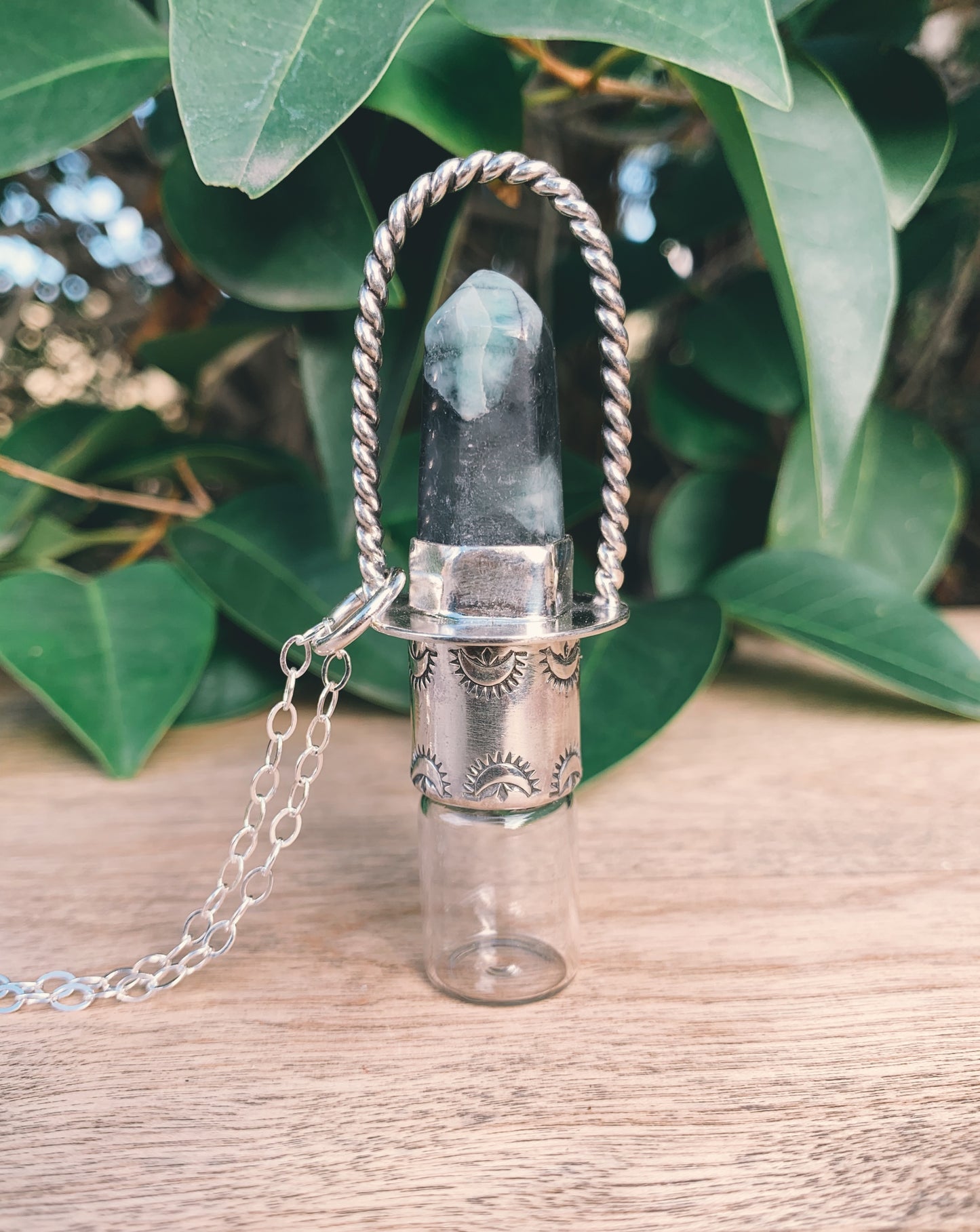 Sterling Silver Classic - Emerald Rollerball Necklace