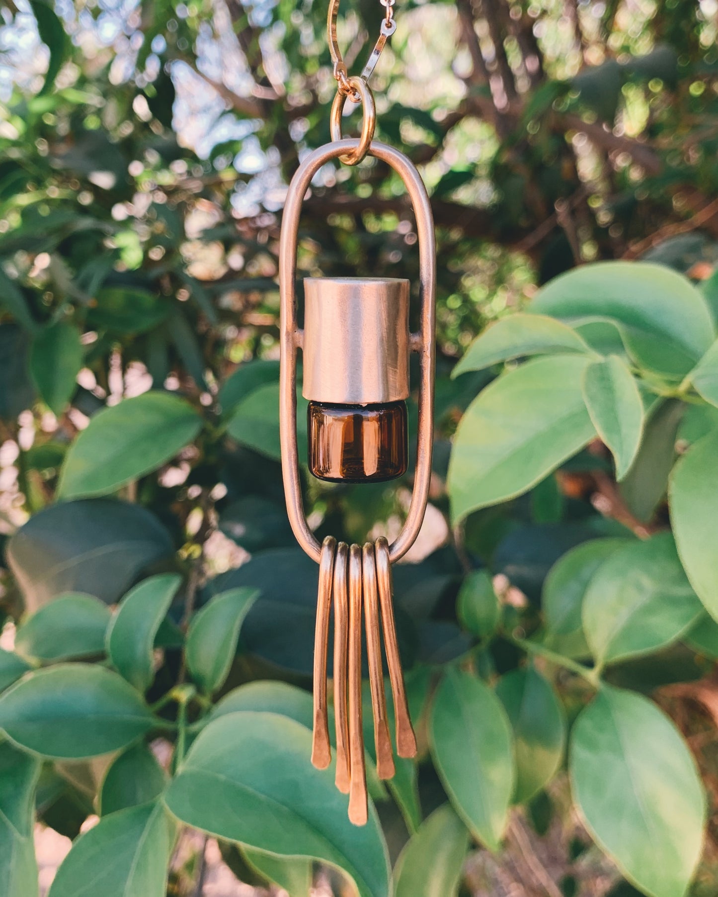 Brass Lucid Fringe - Rollerball Necklace