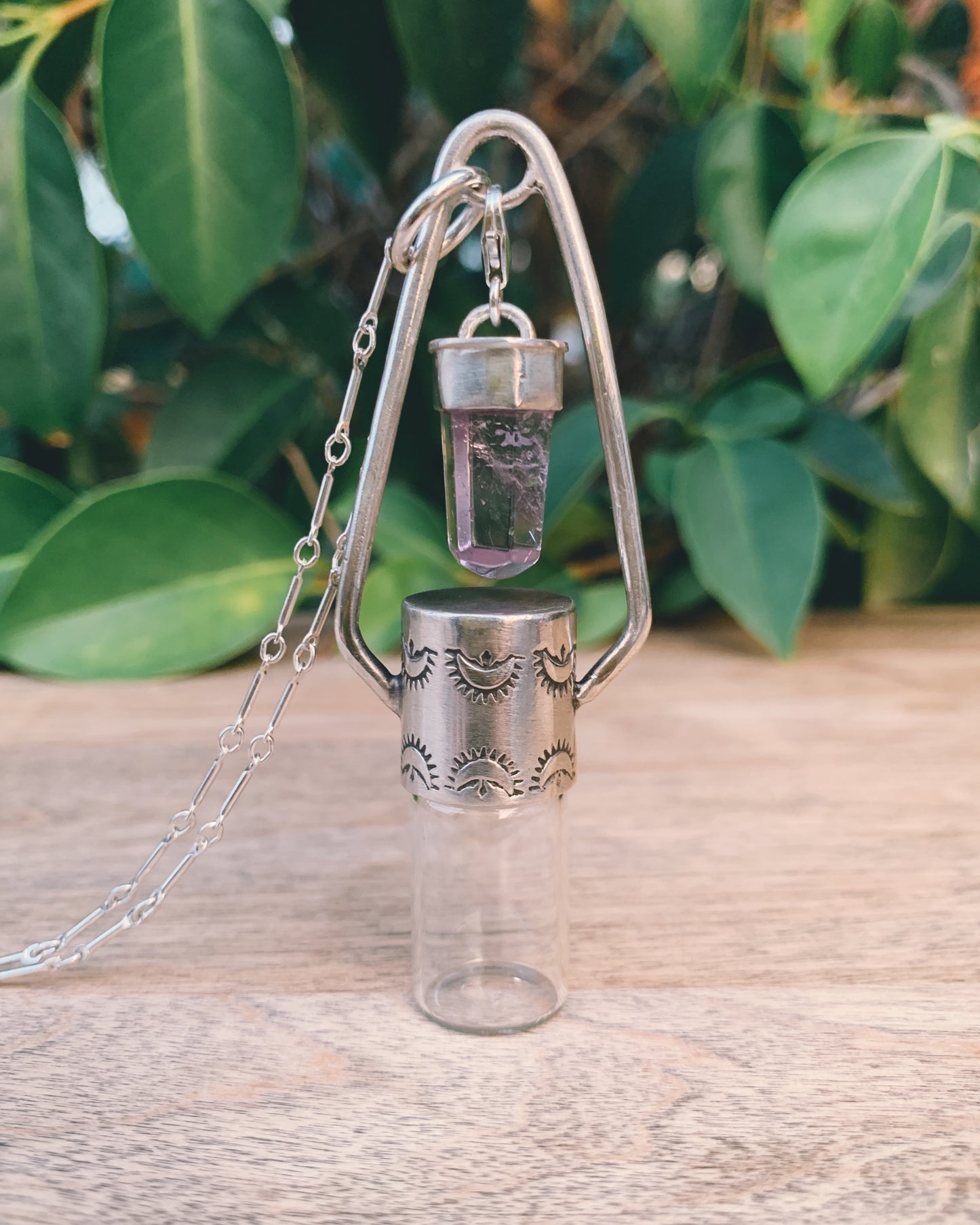 Sterling Silver Charm - Amethyst Rollerball Necklace