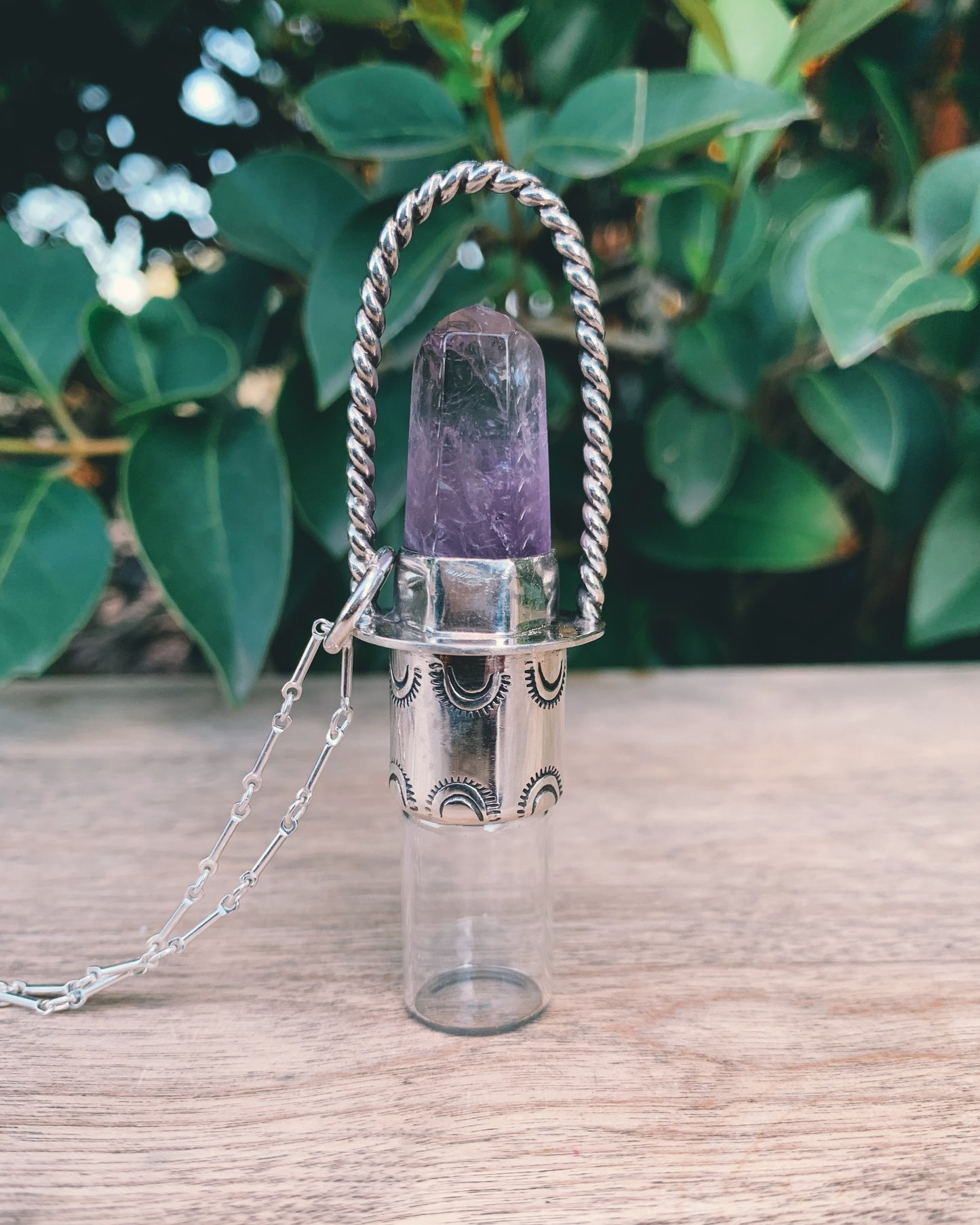 Sterling Silver Twist Classic - Amethyst Rollerball Necklace