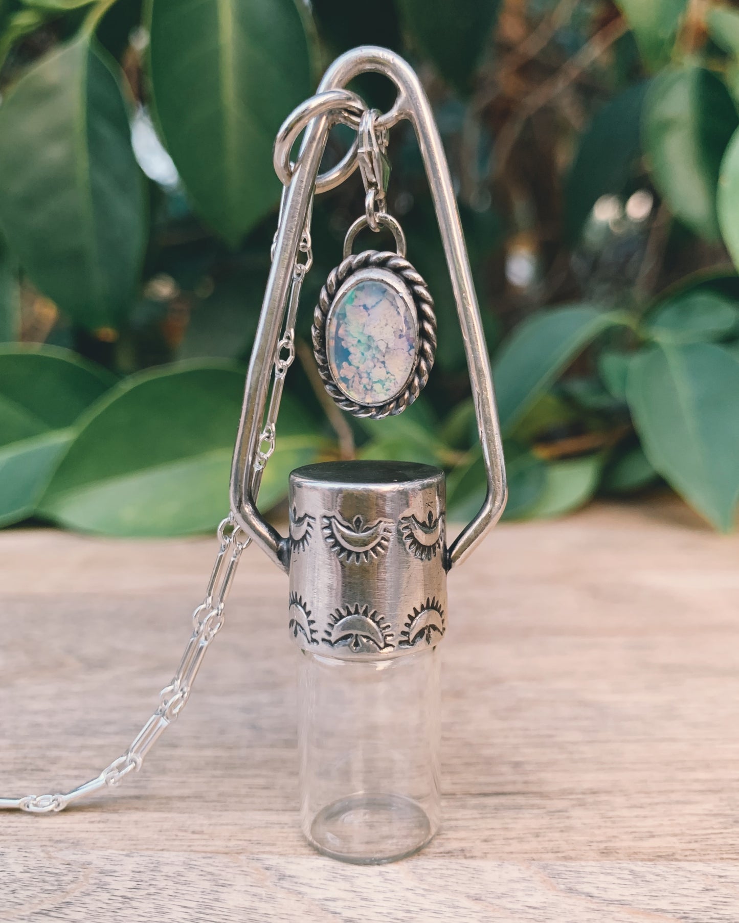 Sterling Silver Charm - Opal Rollerball Necklace