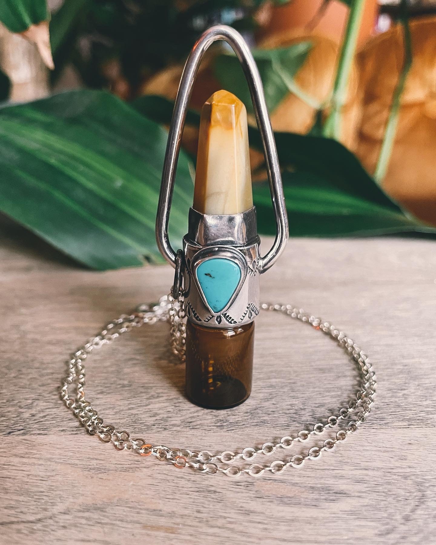 Golden Healer and Candelaria Rollerball Necklace