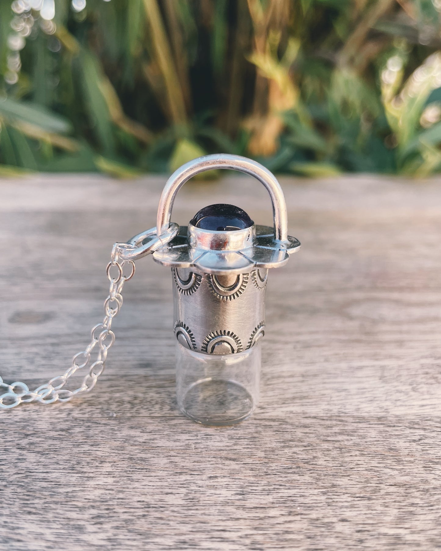 Sterling Silver Daisy - Amethyst Rollerball Necklace