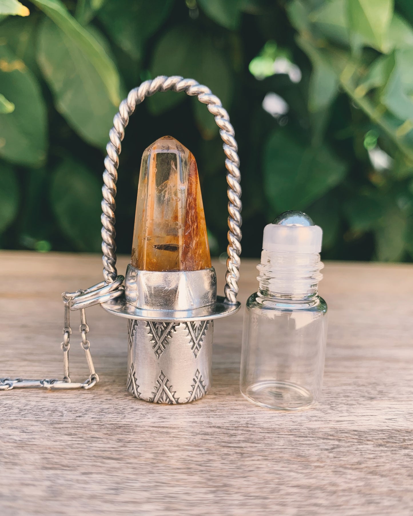 Classic - Limonite and Sterling Silver Rollerball Necklace