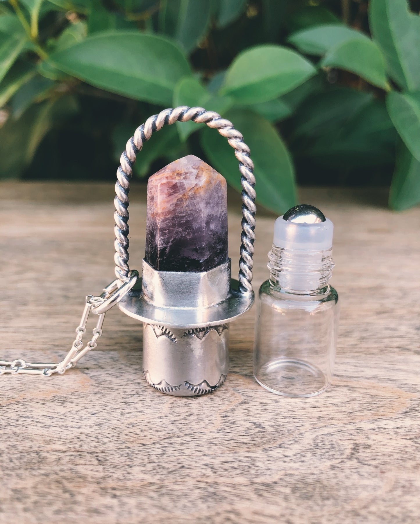 Classic - Super 7 and Sterling Silver Rollerball Necklace