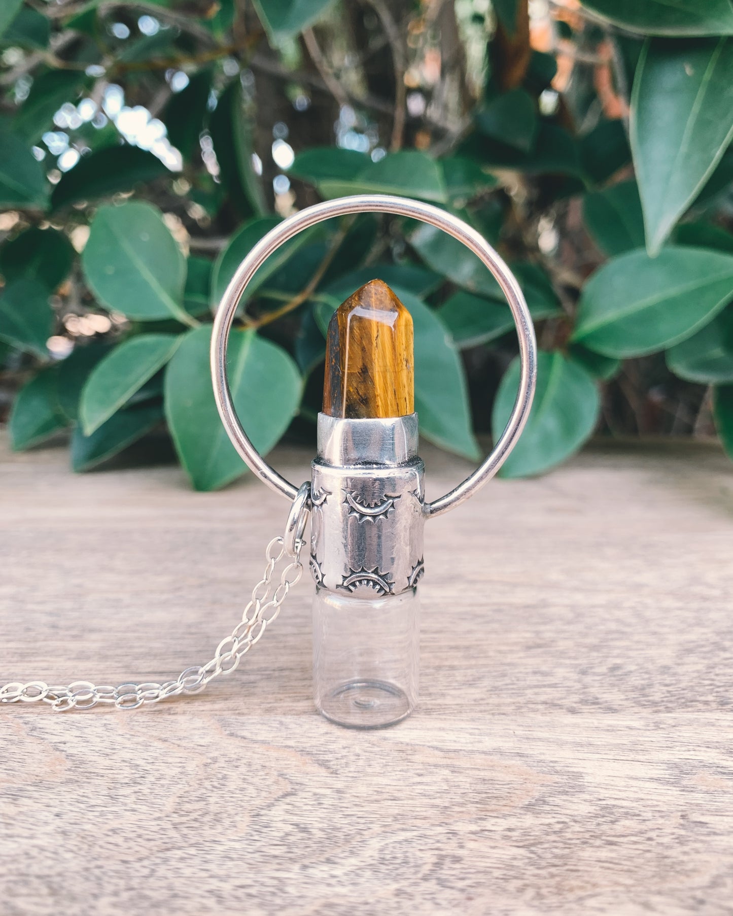 Horizon - Tiger's Eye and Sterling Silver Rollerball Necklace