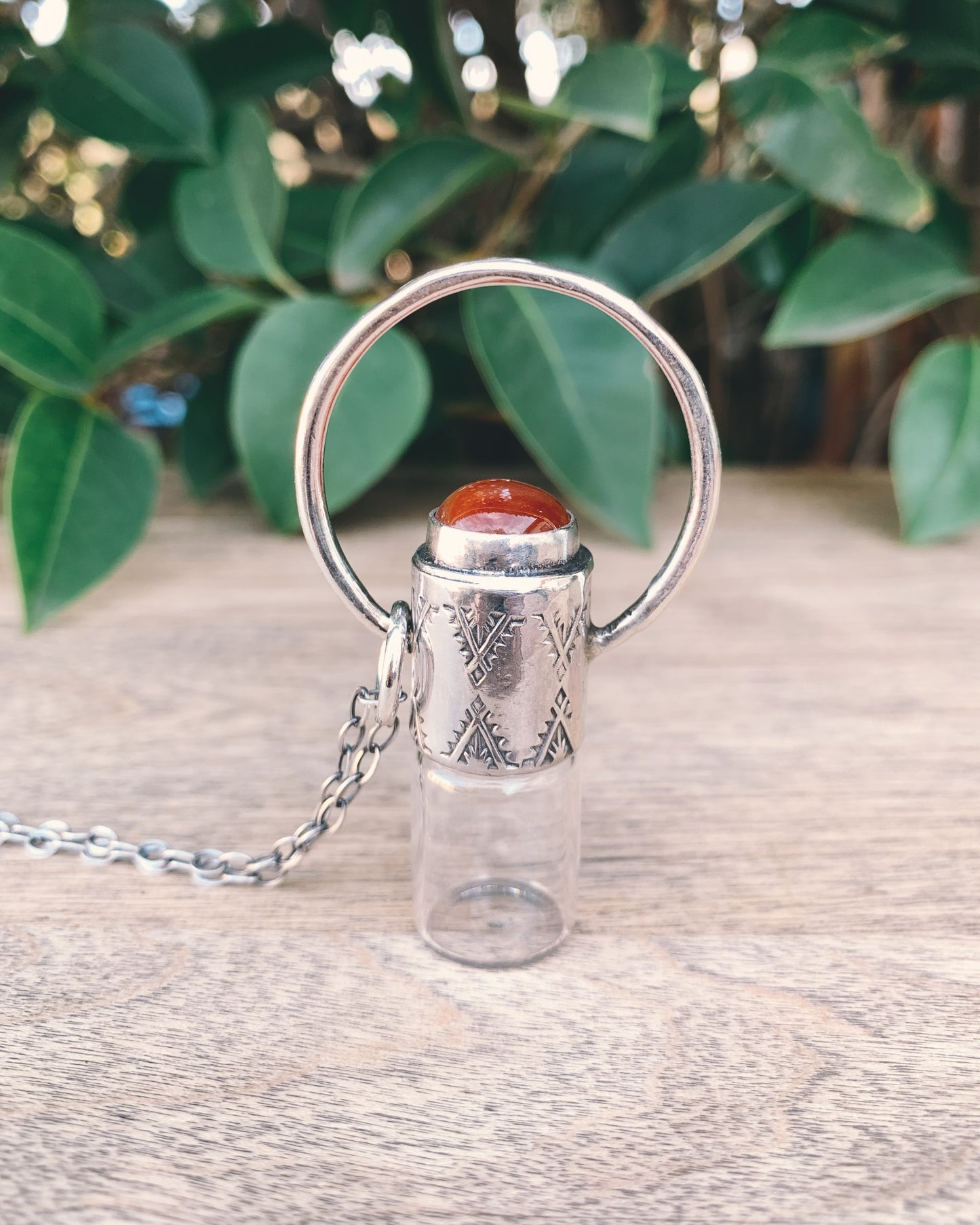 Horizon - Carnelian and Sterling Silver Horizon Rollerball Necklace
