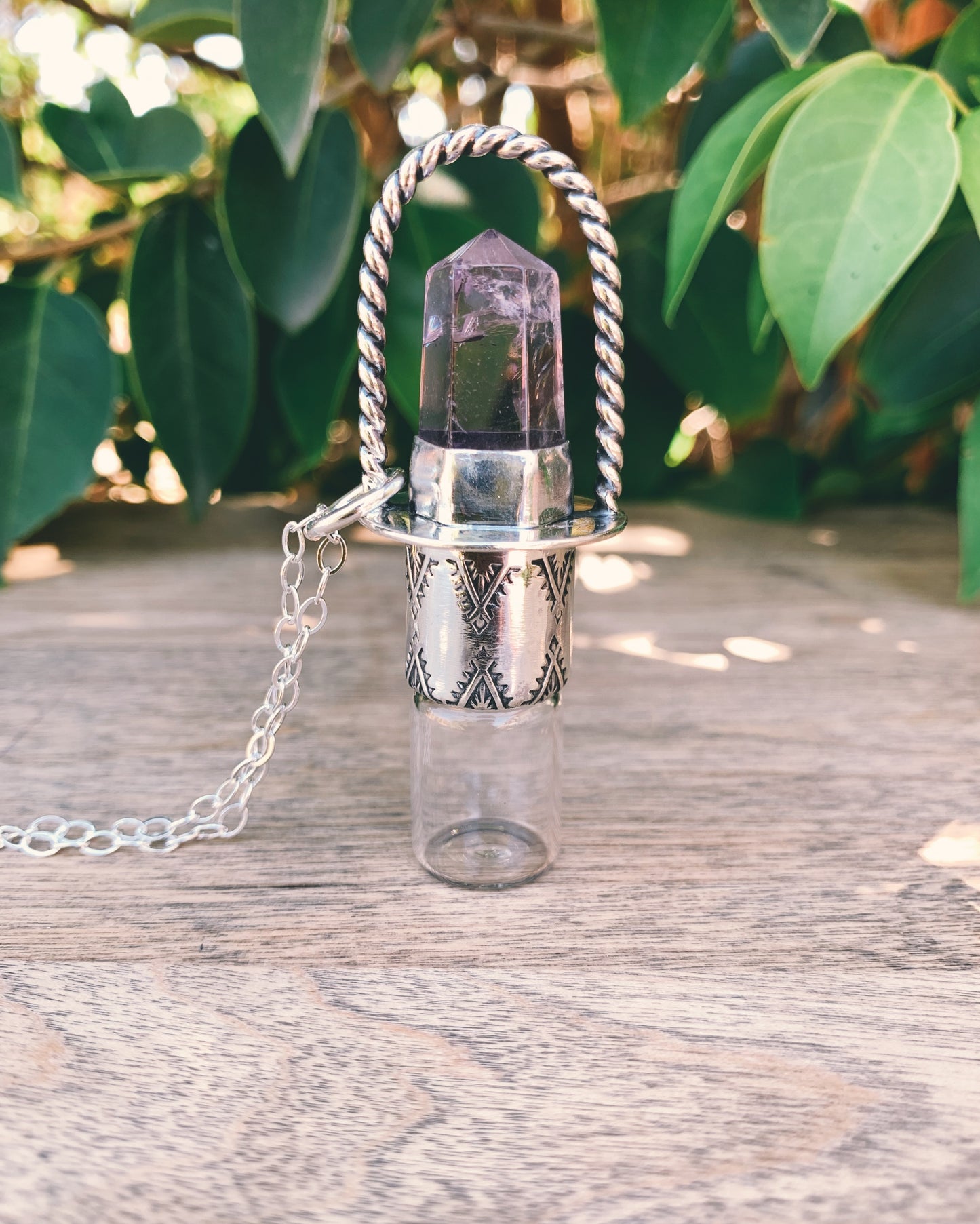 Sterling Silver Classic - Amethyst Rollerball Necklace