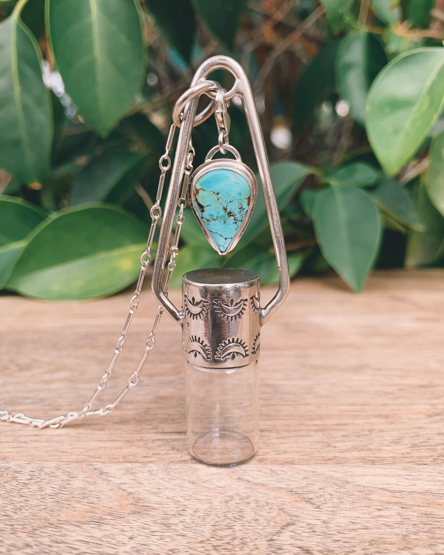 Sterling Silver Charm - Candelaria Turquoise Rollerball Necklace