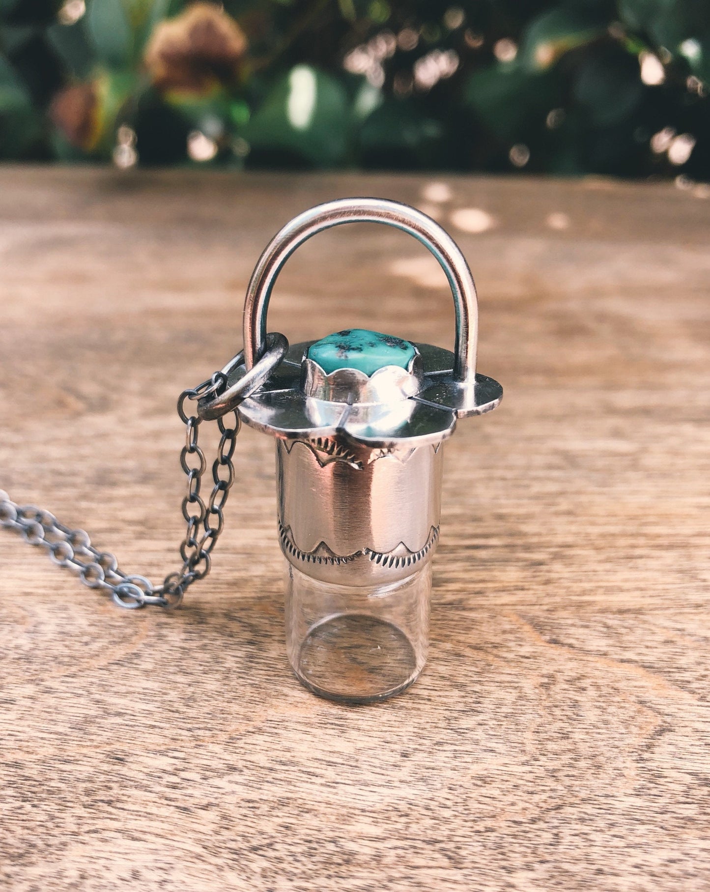 Sterling Silver Daisy - Sleeping Beauty Turquoise Rollerball Necklace