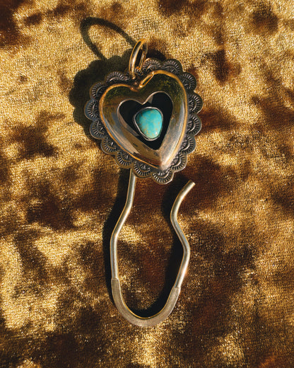 Turquoise Brass Heart shadowbox