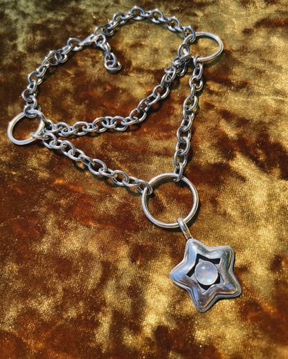 Moonstone Sterling Silver Star shadowbox choker