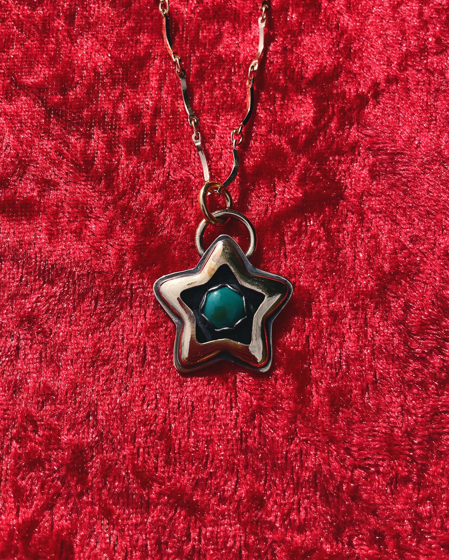 Turquoise Brass Star shadowbox