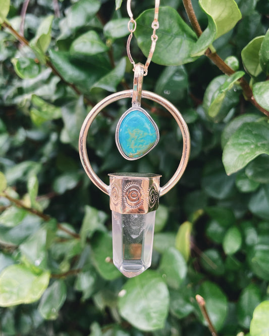 Clear Quartz & Turquoise Talisman