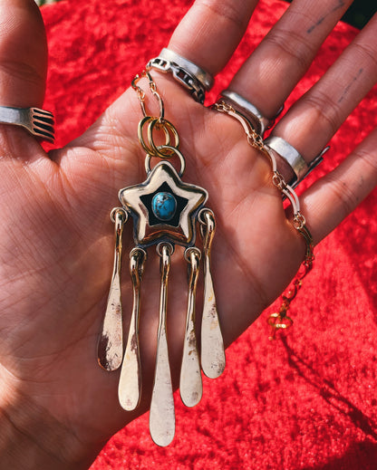 Fringe Turquoise Brass Star shadowbox