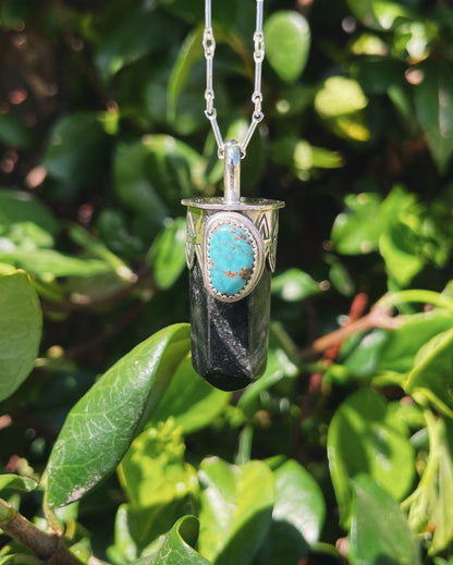 Obsidian & KingmanTurquoise Talisman