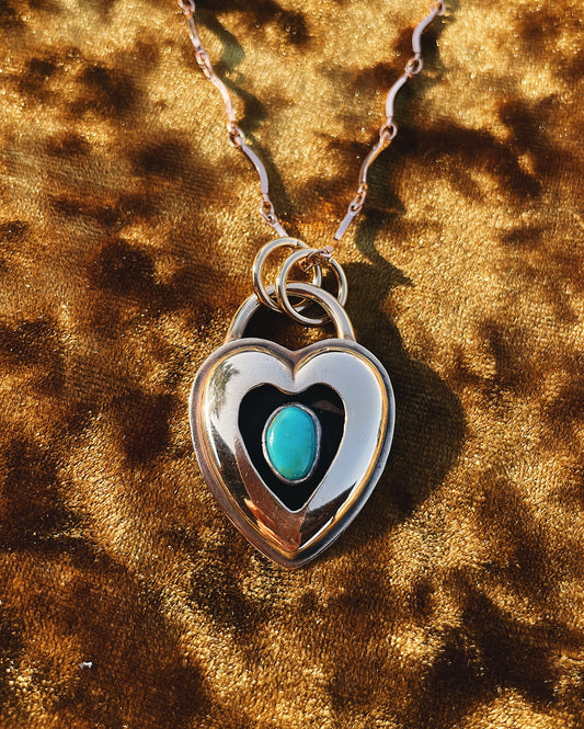 Turquoise Brass Heart shadowbox