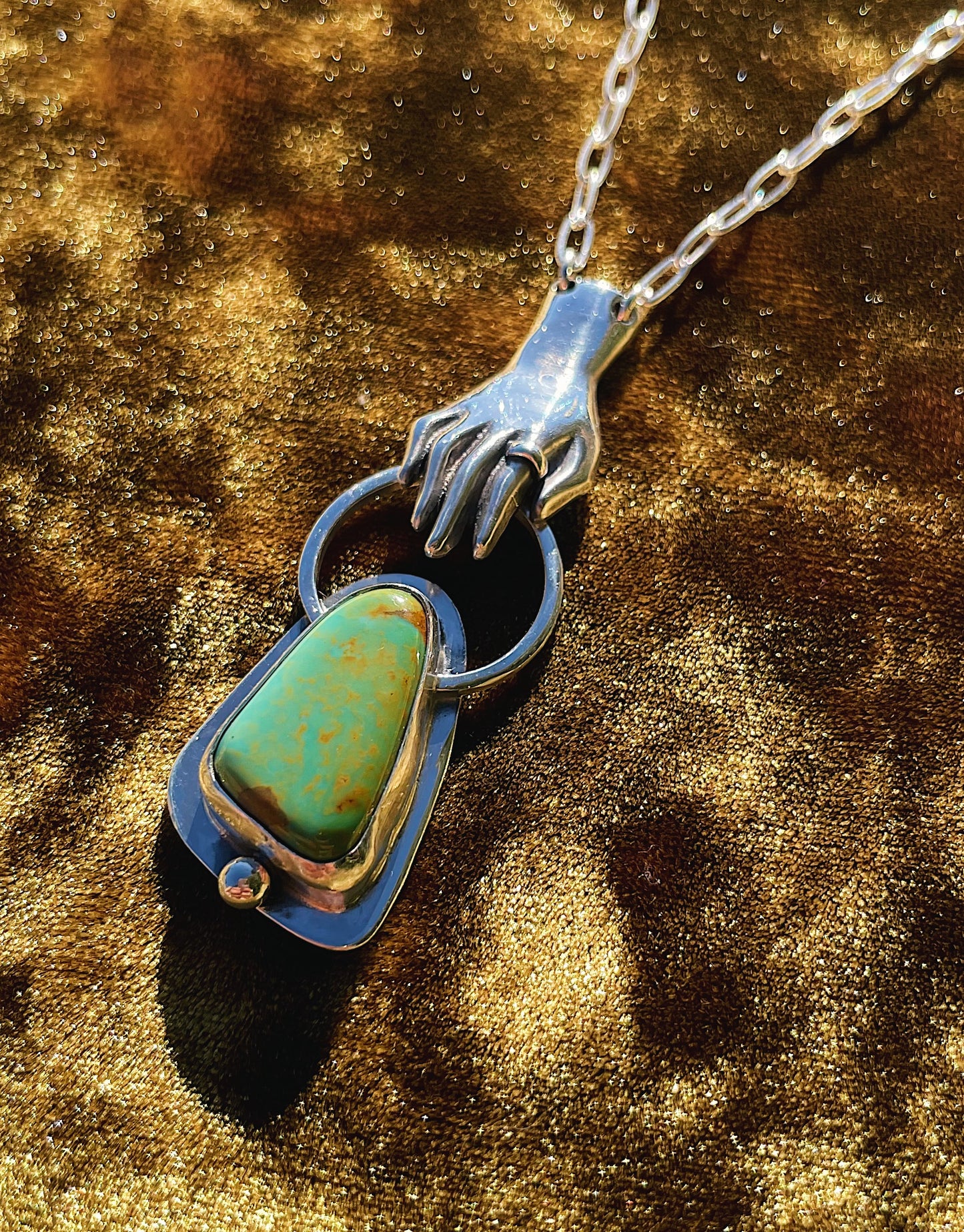 Turquoise Offering hand Necklace