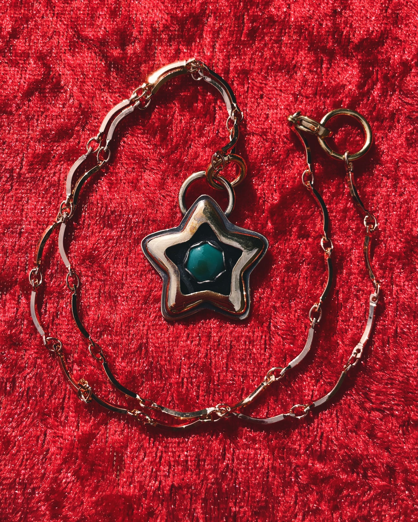 Turquoise Brass Star shadowbox