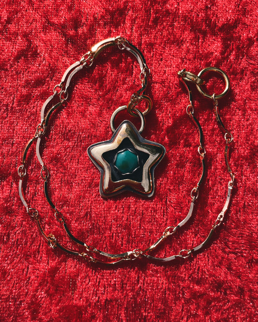 Turquoise Brass Star shadowbox
