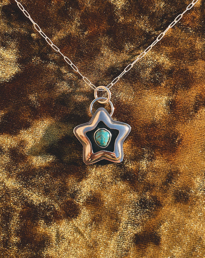 Sterling Silver Turquoise Shadowbox Star